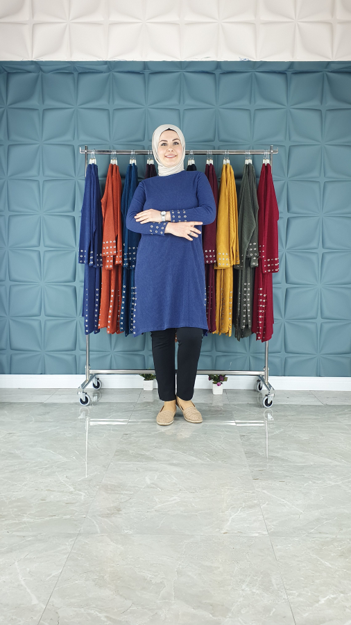 PYS Tunik Dugmeli Indigo